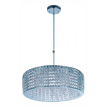 Maxim Twelve Light Polished Chrome Beveled Crystal Glass Down Pendant 39935BCPC